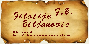 Filotije Biljanović vizit kartica